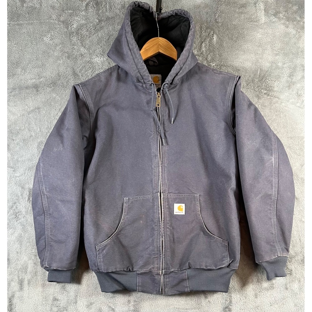 Carhartt Jacket Womens Small Blue WJ130 COA Hooded Duck Canvas Bomber Coat